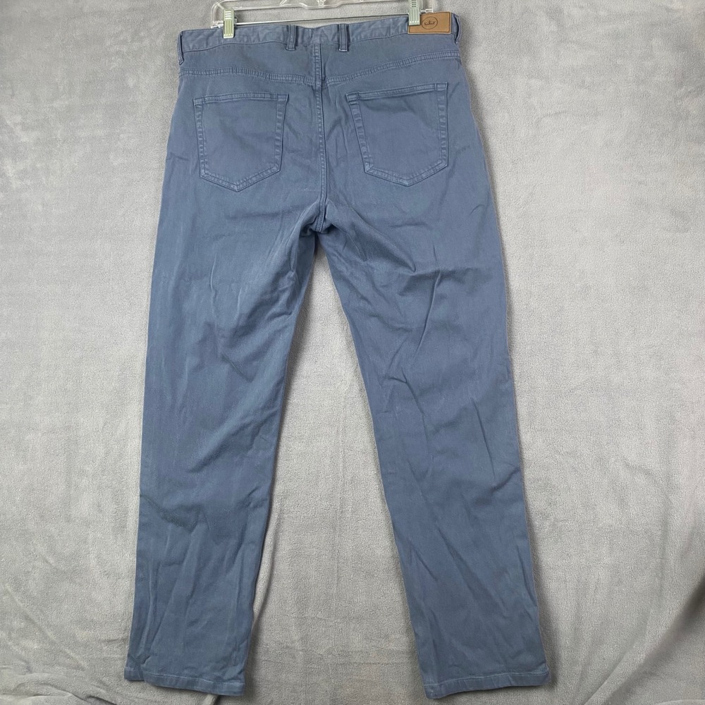 Peter Millar Mens 36 Blue Gray Twill Five Pocket Straight Leg Pants Casual Chino - Picture 8 of 9
